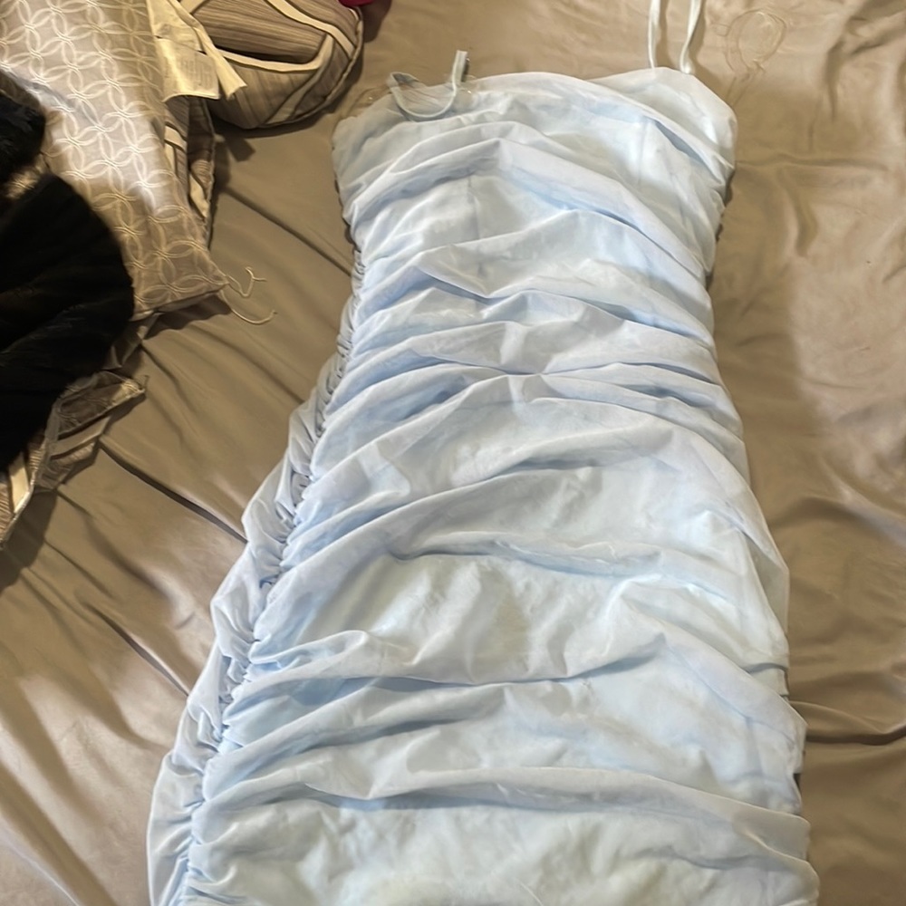 Blue going out ruffled dress